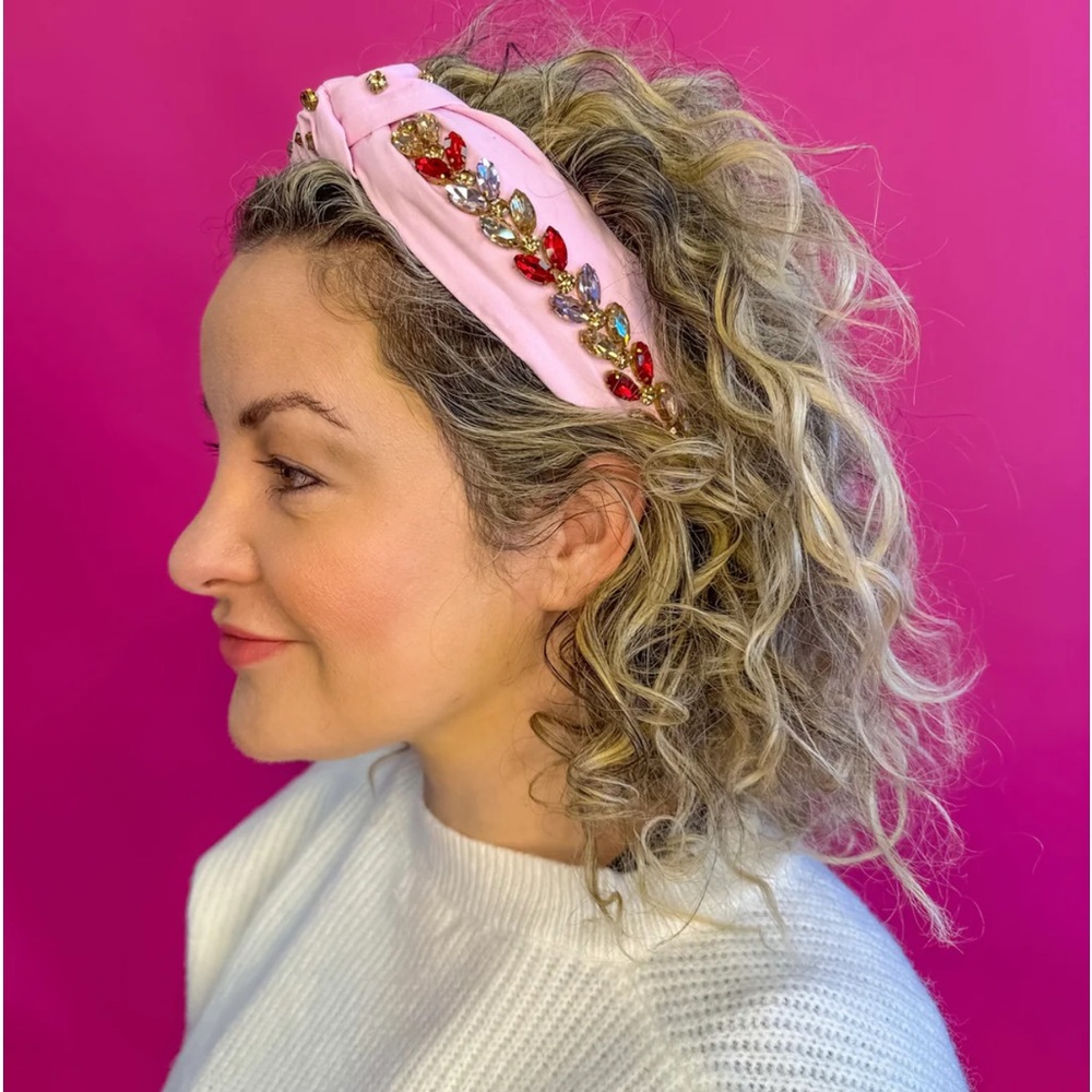 Pink and Crystal Headband Bejeweled Headband